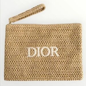 Dior Beauty GWP Tan Raffia  Clutch with Wristlet